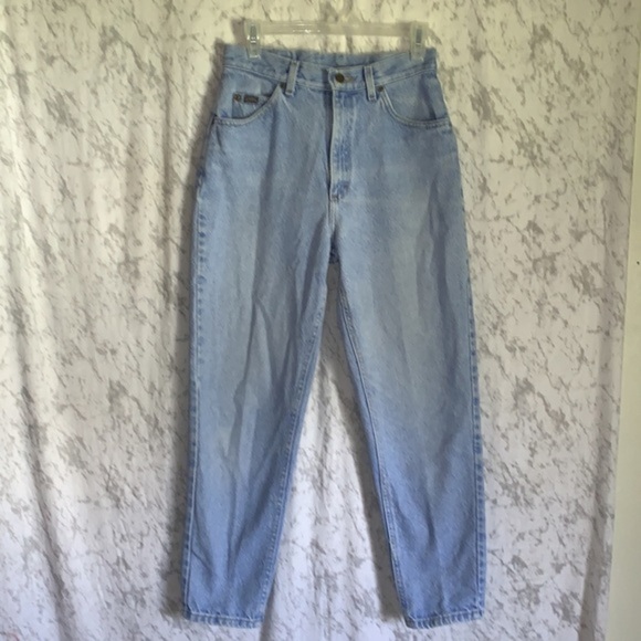 Vintage Lee High Waist Tapered Stone Wash 100% Cotton 10 Petite - Picture 6 of 14